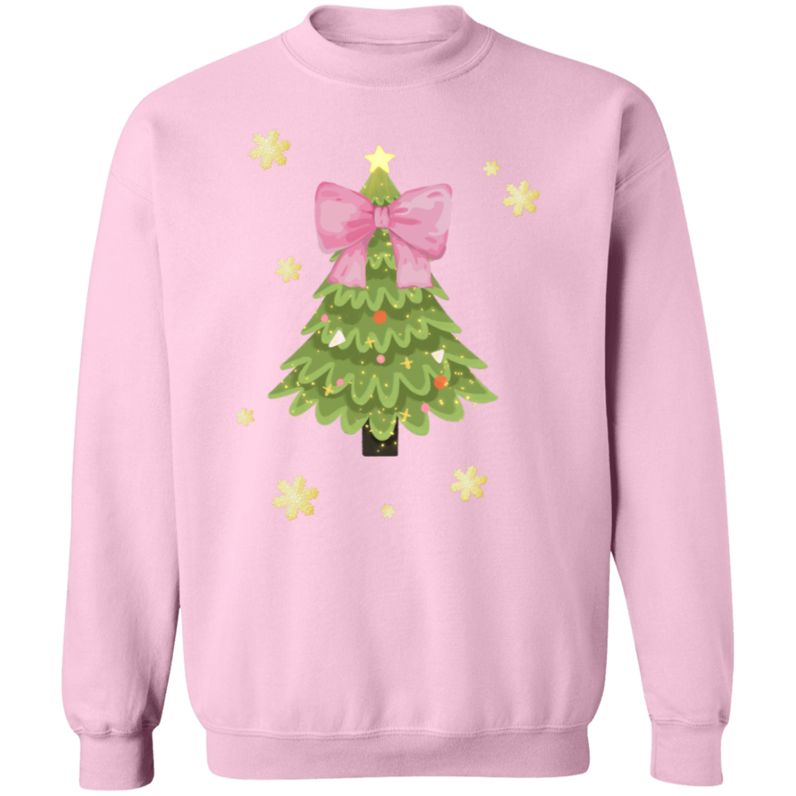 Christmas Tree Bow & Snowflakes Sweater